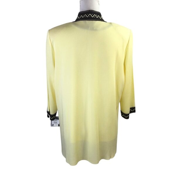 Ming Wang Cardigan Sweater Twin Set NWT Two Piece XL Knit Shell Yellow Black - Picture 5 of 14